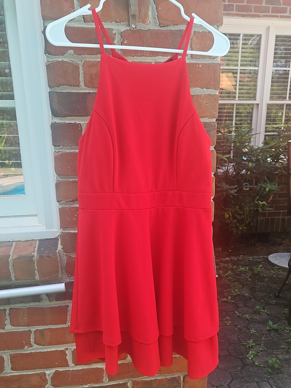 Trixxi Red Maxi Dress with Flared Skirt